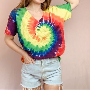 KOLOA Surf Company Tie Dye Short Sleeve V-Neck Tee